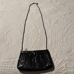 Elegant Black Sequin Shoulder Bag